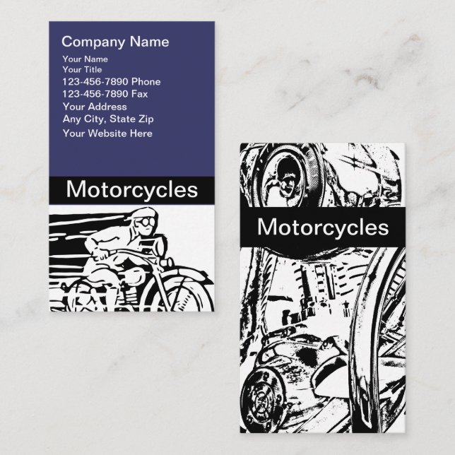 Cartões de Visita de Motocicleta (Frente/Verso)