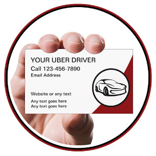 Cartões de Visita de Motorista de Uber Simples e F