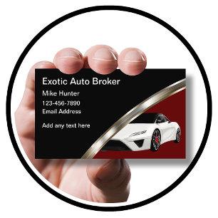 Cartões de visita de negócios de carros exóticos d