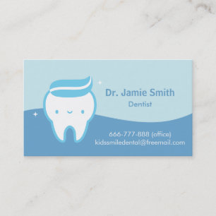 Cartões de Visita de Negócios de Dentista Azul Pas