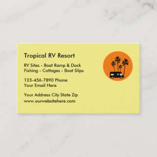 Cartões de Visita de Negócios de Resort de RV