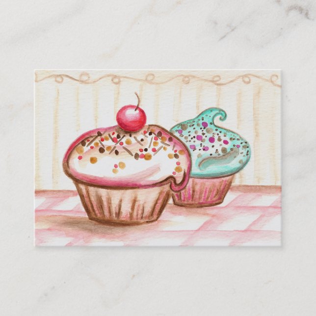Cartões de Visita de Padaria de Cupcake (Frente)