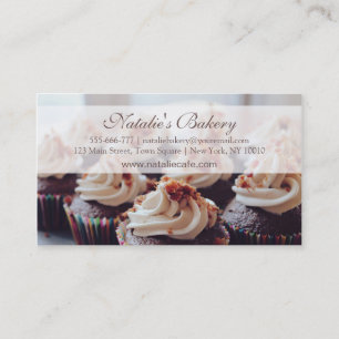 Cartões de Visita de Padaria de Cupcakes Elegantes