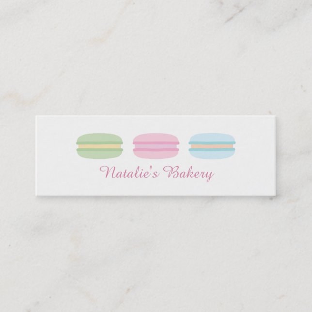 Cartões de Visita de Padaria de Macarons Doces Pas (Frente)