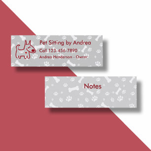 Cartões de Visita de Pet Sitter Divertidos