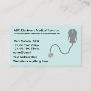 Cartões de Visita de Registros Médicos Eletrônicos
