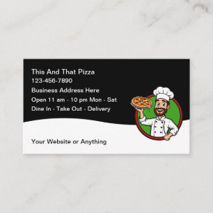 Cartões de visita de restaurante italiano de pizza
