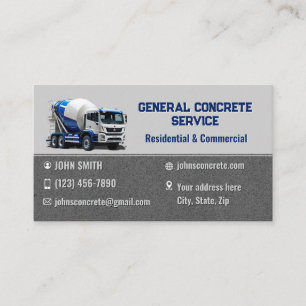 Cartões de Visita de Serviço de Concreto