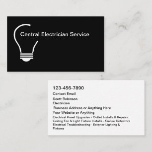 Cartões de Visita de Serviço de Eletricista Modern
