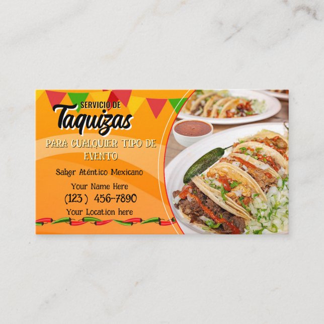 Cartões de Visita de Serviço de Taco (Frente)