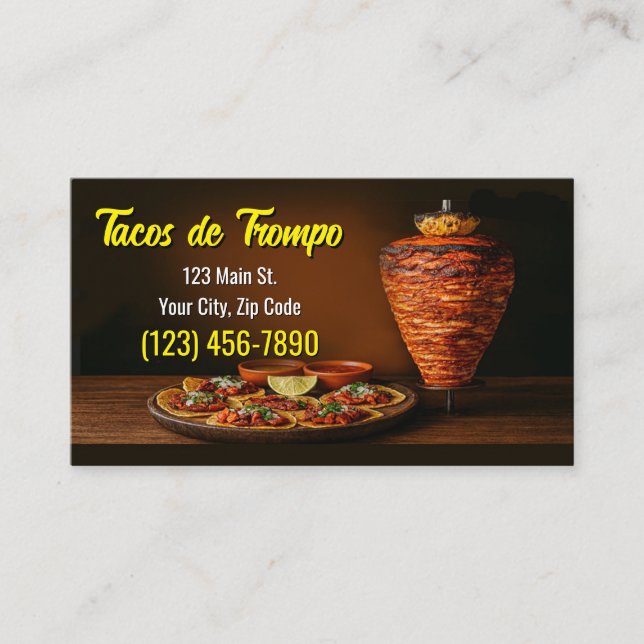 Cartões de Visita de Serviço de Taco (Frente)