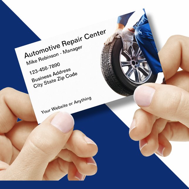 Cartões de Visita de Serviços de Reparo Automotivo (Criador carregado)
