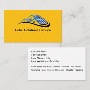 Cartões de Visita de Soluções de Casa Solar