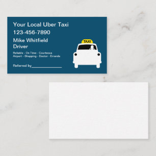 Cartões de Visita de Táxi Uber