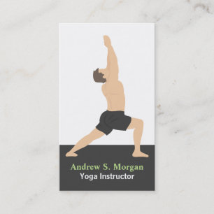 Cartões de Visita de Treinador de Yoga Masculino e