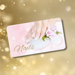 Cartões de Visita de Unhas Manicure Rosa
