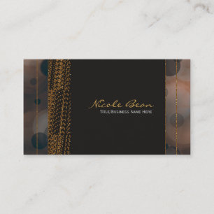 Cartões de Visita Elegantes Bokeh Glam Marrom Bege