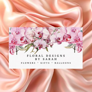 Cartões de Visita Elegantes Orquídeas Rosa