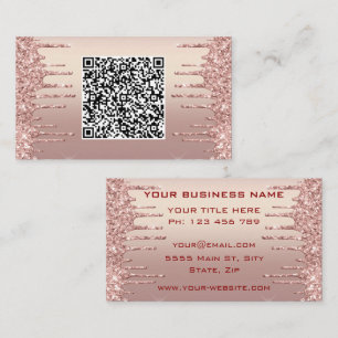 Cartões de Visita Exemplo com Código QR em Rose Go