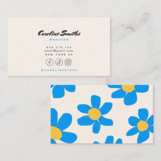 Cartões de visita Floral Doodle retrô