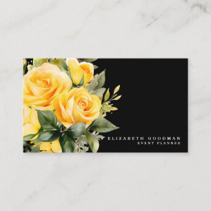 Cartões de Visita Flores Amarelas Rosas Elegantes
