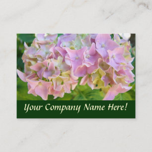 Cartões de Visita Flores de Hortênsia Rosa Naturez