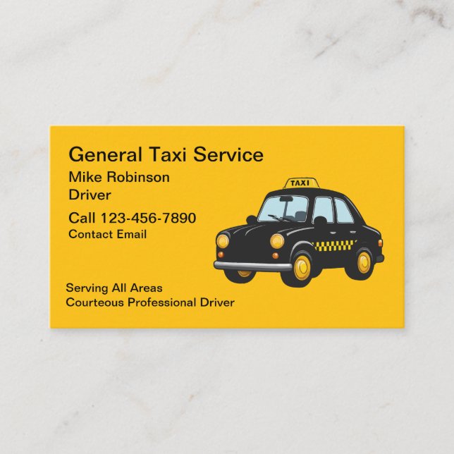 Cartões de Visita Genéricos Simples para Motorista (Frente)