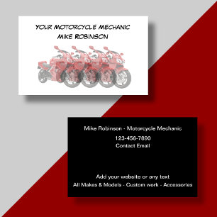 Cartões de Visita Legais para Mecânico de Motocicl