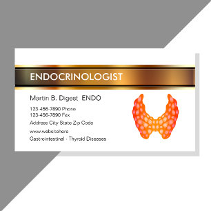 Cartões de Visita Médicos Editáveis de Endocrinolo