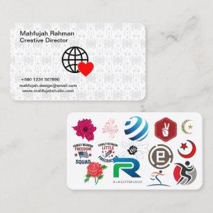 Cartões de Visita Modernos Branding Criativo Pre