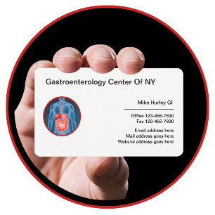 Cartões de Visita Modernos de Gastroenterologista