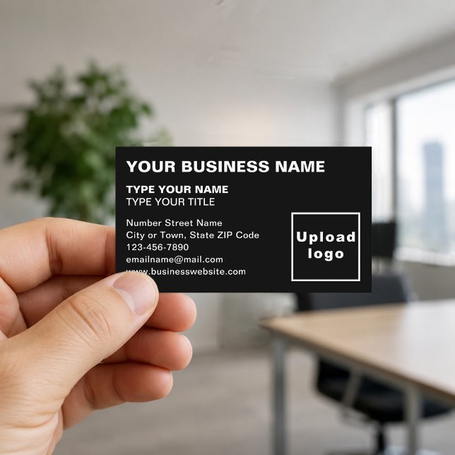 Cartões de Visita Negros Alinhados à Esquerda (Front of the business card)