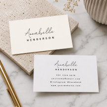 Cartões de Visita Neutros | Creme Elegante Minimal
