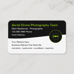 Cartões de visita novos para fotografia aérea mode