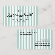 Cartões de Visita Padrão Listrados Costa Vintage