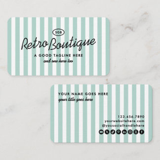 Cartões de Visita Padrão Listrados Costa Vintage