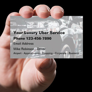 Cartões de Visita para Motorista de Uber de Luxo