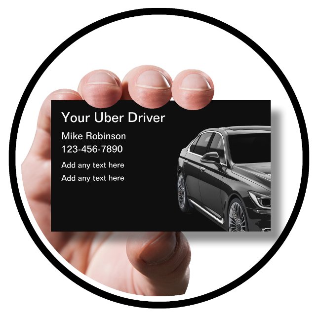 Cartões de visita para Motorista de Uber Elegante  (Criador carregado)