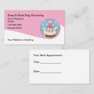 Cartões de visita para Pet grooming com tema de ba