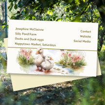 Cartões de Visita para Venda de Ovos de Pato