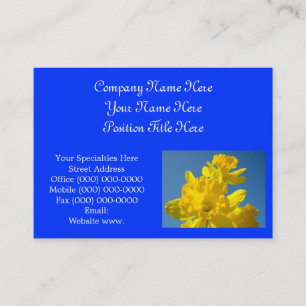 Cartões de Visita Personalizados Azuis Flores de N