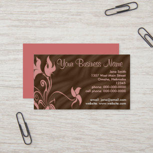 Cartões de Visita Personalizados, Rosa / Marrom Fe