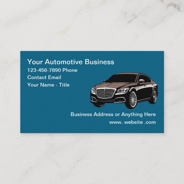 Cartões de Visita Simples Automotivos (Frente)