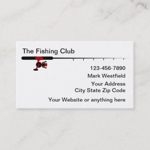 Cartões de Visita Simples Tema Vara de Pesca