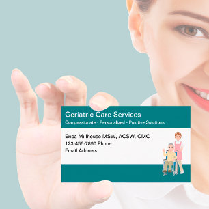 Cartões de Visita Tema Gestão de Cuidados Geriátri