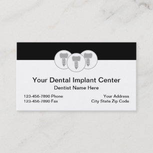 Cartões de Visita Tema Implantes Dentários Moderno
