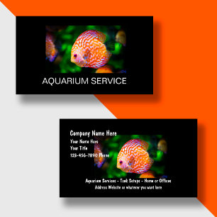Cartões de Visita Tema Peixe Disco Aquário Marinho