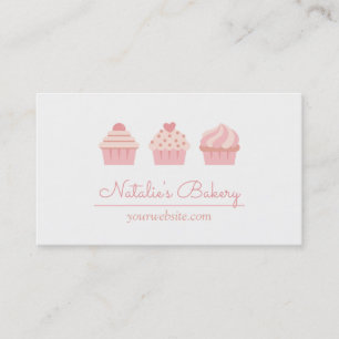 Cartões de Visita Trio de Cupcakes Elegantes Retro
