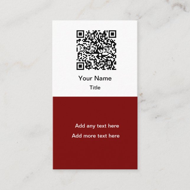 Cartões de Visita Verticais Simples com Código QR  (Frente)