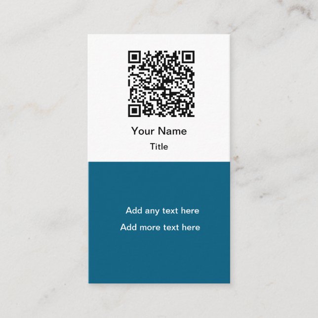 Cartões de Visita Verticais Simples com Código QR  (Frente)